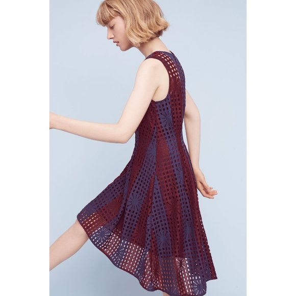 Eva Franco Anthropologie Fit and Flare Sleeveless Summer Mesh Samantha Dress - Picture 2 of 5